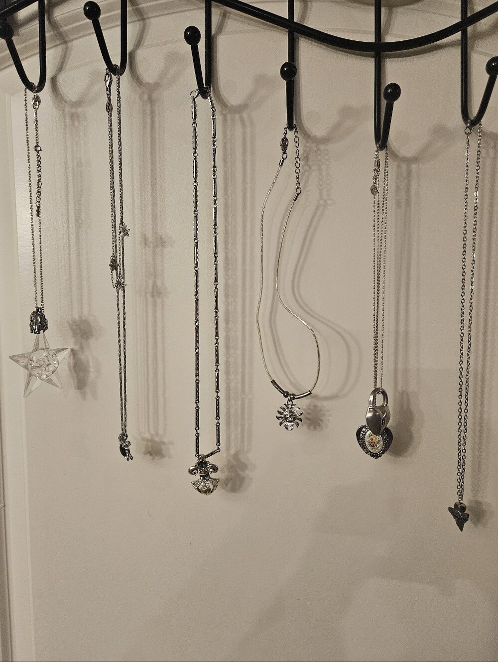 Vintage Modern Silver Tone Pendant Necklace Bundle - 9 Piece Lot